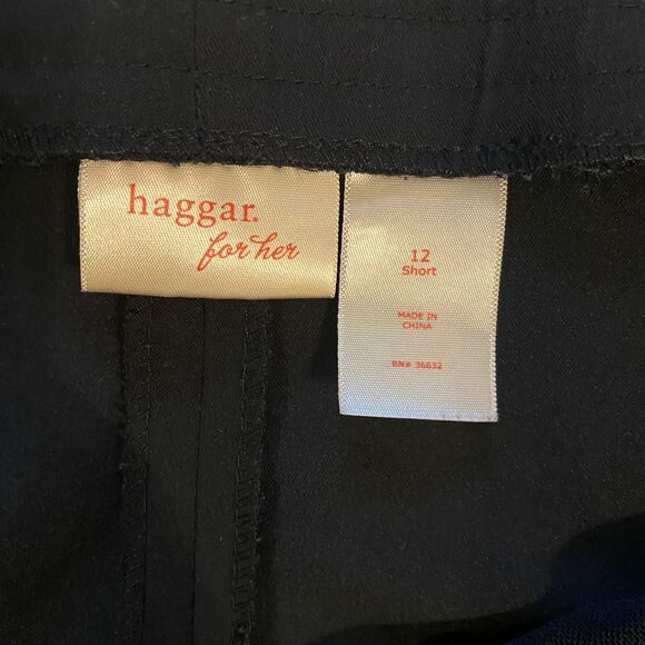 Haggar For Her Dress Pants ~ Sz 12S ~ Black ~ High Rise ~ 27.5" Inseam ~ Pleated - Picture 4 of 6